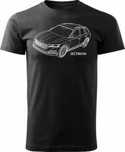 Topslang Koszulka z samochodem Skoda Octavia męska czarna REGULAR S 1