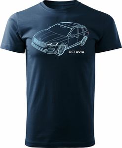Topslang Koszulka z samochodem Skoda Octavia męska granat REGULAR XXL 1