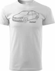 Topslang Koszulka z samochodem VW Passat męska biała REGULAR M 1