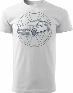 Topslang Koszulka z samochodem VW Passat męska biała REGULAR S 1