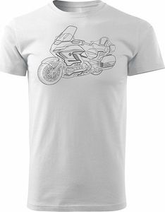 Topslang Koszulka motocyklowa z motocyklem Honda Goldwing męska biała REGULAR S 1