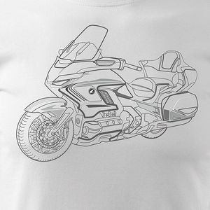 Topslang Koszulka motocyklowa z motocyklem Honda Goldwing męska biała REGULAR XXL 2