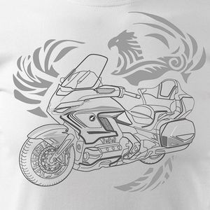 Topslang Koszulka motocyklowa z motocyklem Honda Goldwing męska biała REGULAR L 2
