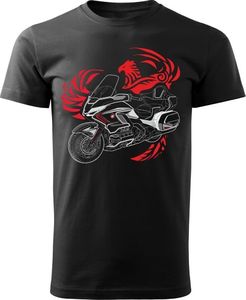 Topslang Koszulka motocyklowa z motocyklem Honda Goldwing męska czarna REGULAR S 1
