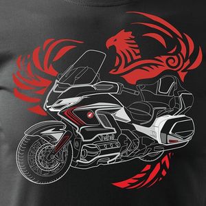Topslang Koszulka motocyklowa z motocyklem Honda Goldwing męska czarna REGULAR XL 2