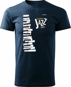 Topslang Koszulka pianino fortepian Music Jazz Day męska granatowa REGULAR S 1