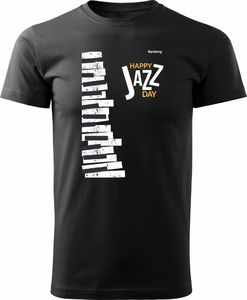 Topslang Koszulka pianino fortepian Music Jazz Day męska czarna REGULAR S 1