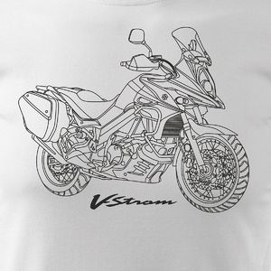 Topslang Koszulka motocyklowa z motocyklem Suzuki V-strom DL-650 męska biała SLIM XXL 2