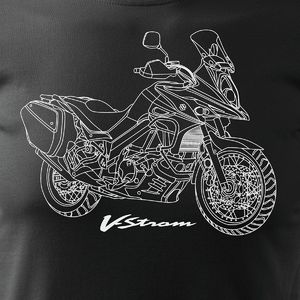 Topslang Koszulka motocyklowa z motocyklem Suzuki V-strom DL-650 męska czarna SLIM XL 2