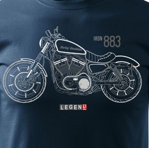Topslang Koszulka motocyklowa z motocyklem Harley Davidson Iron 883 męska granatowa SLIM L 2