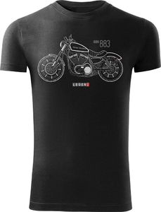 Topslang Koszulka motocyklowa z motocyklem Harley Davidson Iron 883 męska czarna SLIM XL 1
