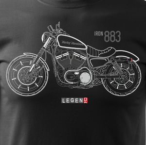 Topslang Koszulka motocyklowa z motocyklem Harley Davidson Iron 883 męska czarna SLIM XL 2