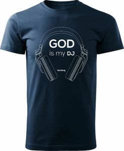 Topslang Koszulka słuchawki God is My DJ męska granatowa REGULAR S 1