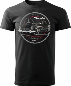 Topslang Koszulka z samochodem Mercedes 300 SL GULLWING męska czarna REGULAR M 1