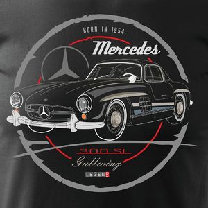 Topslang Koszulka z samochodem Mercedes 300 SL GULLWING męska czarna REGULAR XXL 2
