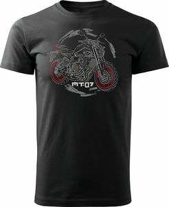 Topslang Koszulka motocyklowa z motocyklem Yamaha MT-07 męska czarna REGULAR XL 1