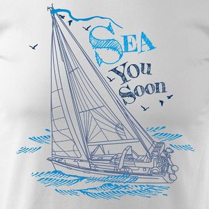 Topslang Koszulka żeglarska z jachtem męska biała REGULAR S 2