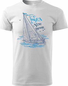 Topslang Koszulka żeglarska z jachtem męska biała REGULAR XL 1