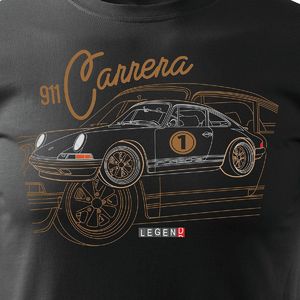 Topslang Koszulka z samochodem Porsche Carrera 911 męska czarna SLIM XL 2