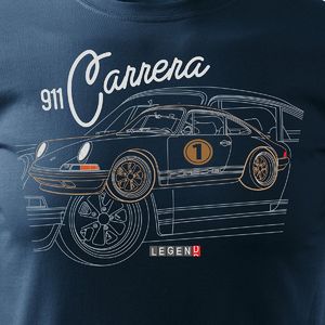 Topslang Koszulka z samochodem Porsche Carrera 911 męska granatowa SLIM XXL 2