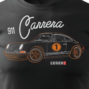 Topslang Koszulka z samochodem Porsche Carrera 911 męska czarna SLIM L 2
