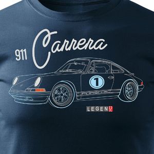 Topslang Koszulka z samochodem Porsche Carrera 911 męska granatowa SLIM XL 2
