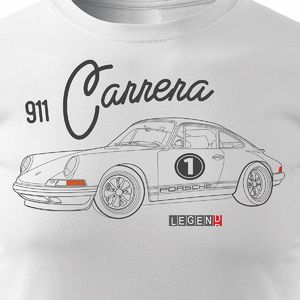 Topslang Koszulka z samochodem Porsche Carrera 911 męska biała SLIM M 2
