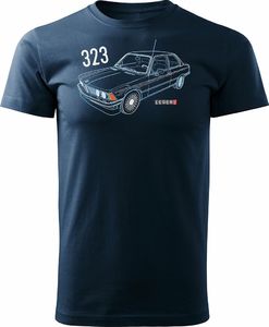Topslang Koszulka z samochodem BMW 323 rekin męska granatowa REGULAR S 1