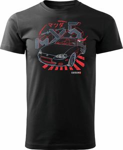 Topslang Koszulka z samochodem MAZDA MX-5 MX 5 męska czarna REGULAR S 1