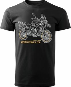 Topslang Koszulka motocyklowa z motocyklem BMW GS 1250 ADVENTURE męska czarna REGULAR M 1