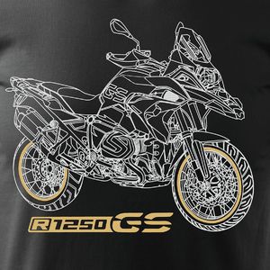 Topslang Koszulka motocyklowa z motocyklem BMW GS 1250 ADVENTURE męska czarna SLIM S 2