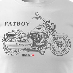 Topslang Koszulka motocyklowa z motocyklem HARLEY DAVIDSON FATBOY męska biała REGULAR XL 2