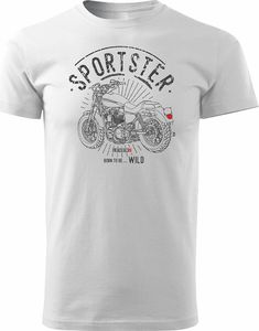 Topslang Koszulka motocyklowa z motocyklem HARLEY DAVIDSON SPORTSTER męska biała REGULAR S 1