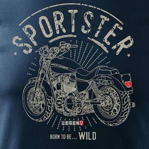Topslang Koszulka motocyklowa z motocyklem HARLEY DAVIDSON SPORTSTER męska granatowa SLIM S 2