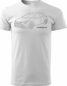 Topslang Koszulka z samochodem Toyota Corolla męska biała REGULAR S 1