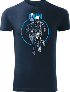 Topslang Koszulka dla biegacza do triathlonu męska granatowa Slim S 1