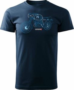 Topslang Koszulka motocyklowa z motocyklem MZ męska granatowa REGULAR XL 1