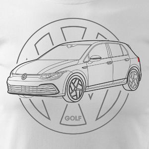 Topslang Koszulka z samochodem VW Golf męska biała SLIM L 2