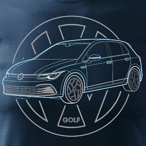 Topslang Koszulka z samochodem VW Golf męska granatowa SLIM M 2