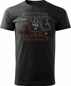 Topslang Koszulka z rewolwerem z rewolwerami z pistoletem męska czarna REGULAR S 1