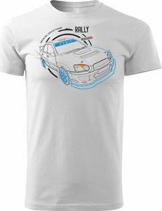 Topslang Koszulka z samochodem Subaru Impreza WRX rajdowa męska biała REGULAR XL 1