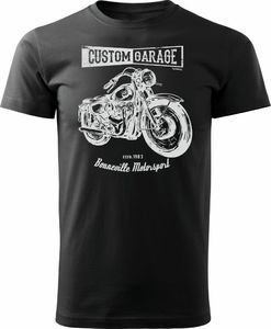 Topslang Koszulka motocyklowa z motocyklem Cafe Racer męska czarna REGULAR S 1