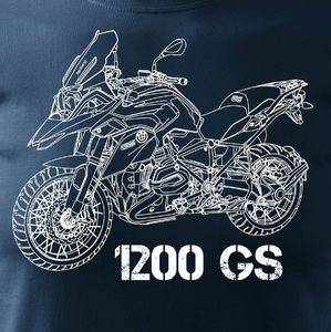 Topslang Koszulka motocyklowa z motocyklem BMW GS 1200 męska granatowa REGULAR S 2