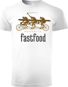 Topslang Koszulka z rowerem FastFood męska biała REGULAR S 1