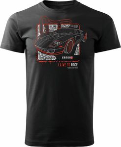 Topslang Koszulka motoryzacyjna z samochodem Ford GT męska czarna REGULAR S 1