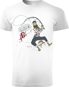 Topslang Koszulka z wędkarzem Sushi męska biała REGULAR S 1