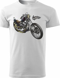 Topslang Koszulka motocyklowa z motocyklem Chopper American Legends męska biała REGULAR S 1