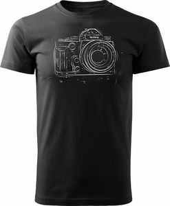 Topslang Koszulka z aparatem fotograficznym męska czarna REGULAR S 1
