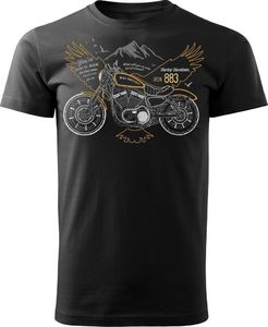 Topslang Koszulka motocyklowa z motocyklem Harley Davidson Iron 883 męska czarna REGULAR S 1