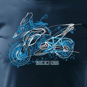 Topslang Koszulka motocyklowa z motocyklem BMW GS 1200 męska granatowa REGULAR XL 2